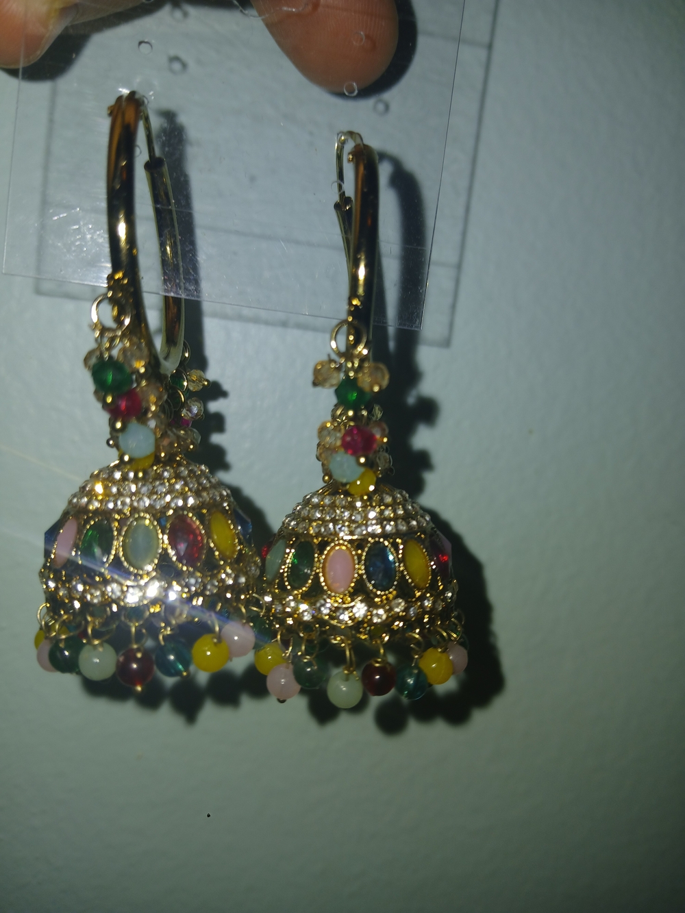 Gold Multicolor Jhumka Earrings - Women Jewelry